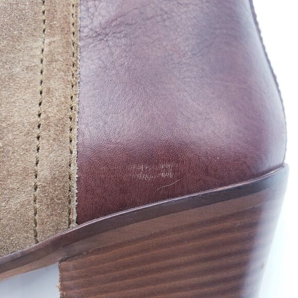 Madewell Charley Ankle Boot Bootie Brown Leather Suede Womens Size 6.5 - Picture 13 of 16